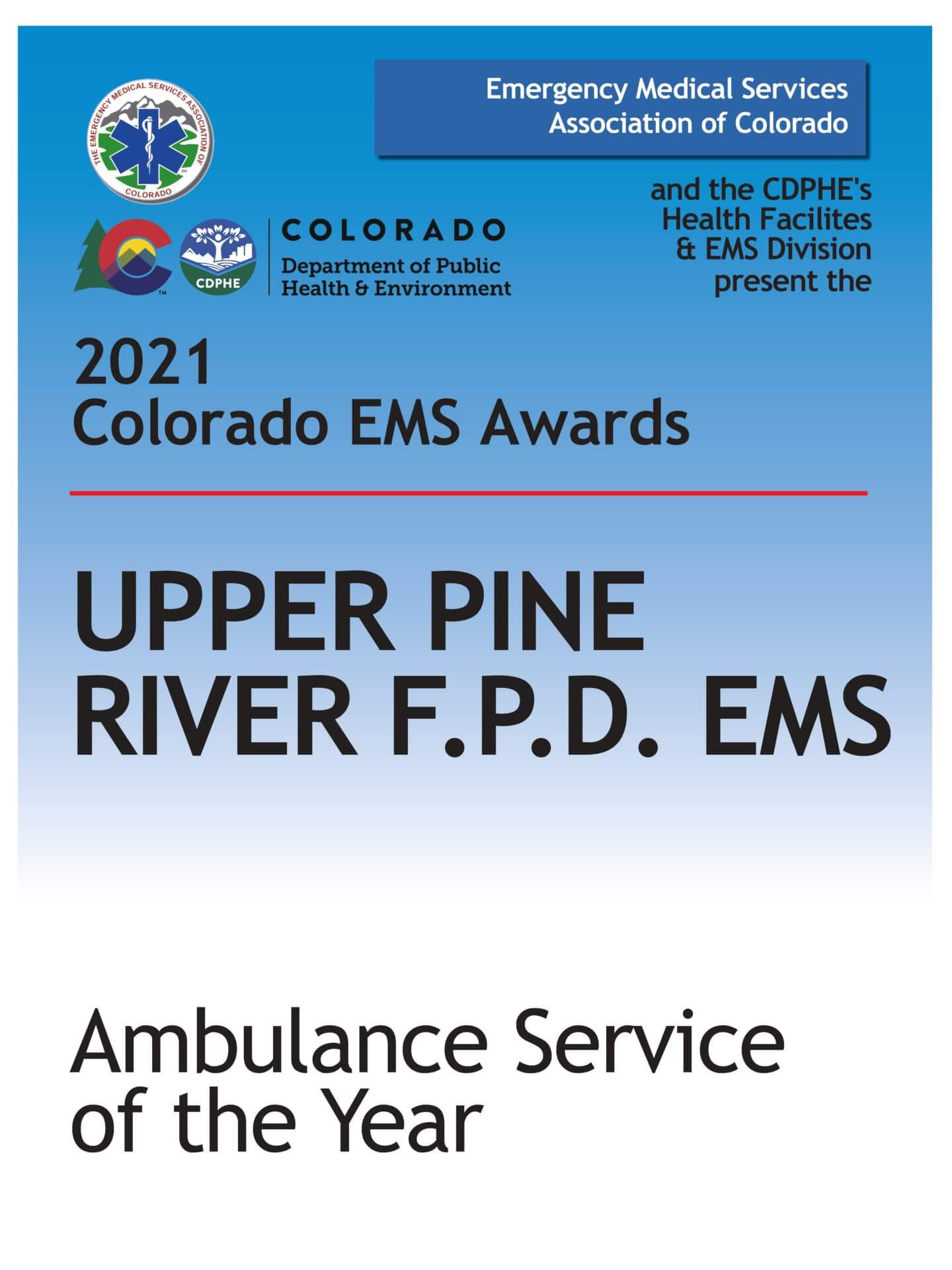 Upper Pine River Fire Poster Ambulace Service Of The Year