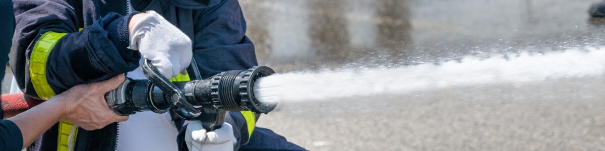 Water spraying from hose
